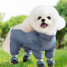 Dog Suspender Boots, Dog Shoes Leggings, Paw Protector for Dogs, Winter (Blue, L)