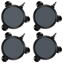 Aquarium 4 Inch Air Stone Disc Bubble Diffuser Release Tool for Air Pumps Buckets Fish Tanks Ponds DWC Reservoirs and Circulation System 4 Pack
