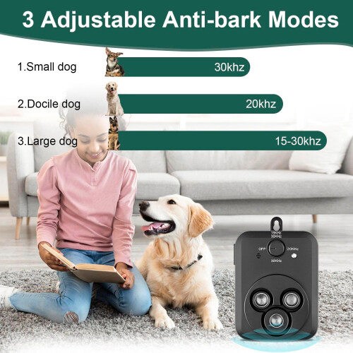 Anti Barking Device, Auto Dog Barking Control Devices with 3 Modes, Rechargeable Ultrasonic Bark Box 2
