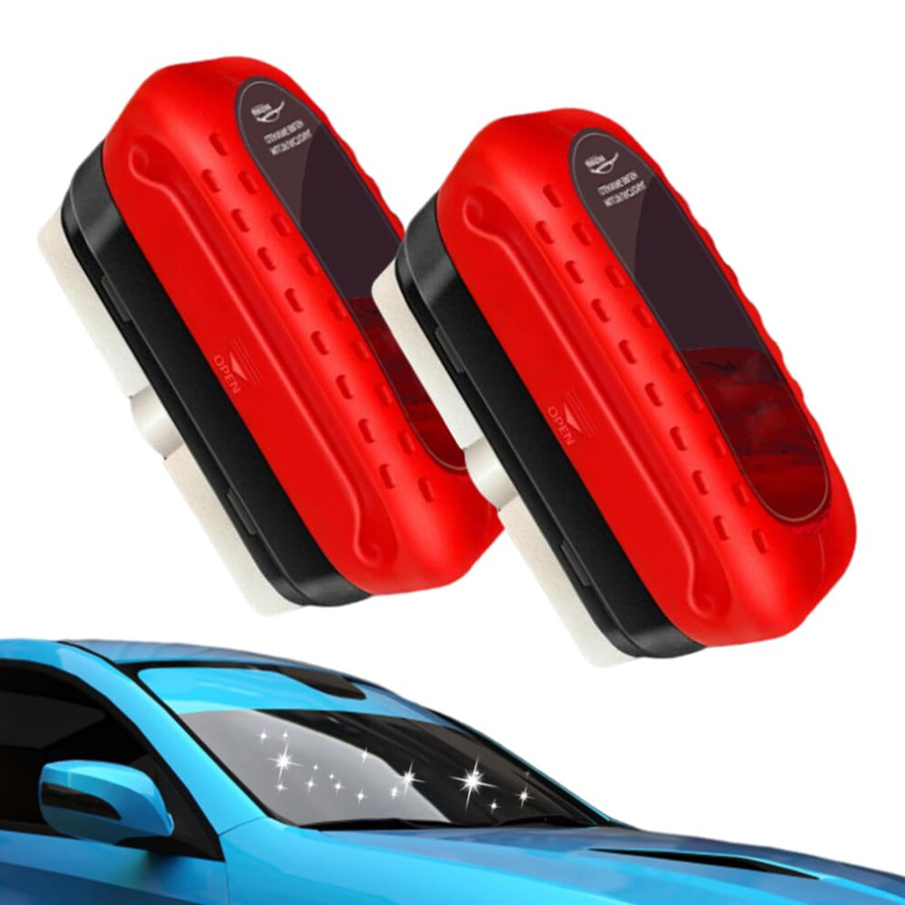 Upgrade Automotive Oil Film Cleaning Brush, Car Glass Oil Film Cleaner (2, Red)-image-OPC-PHYJ77V-NEW