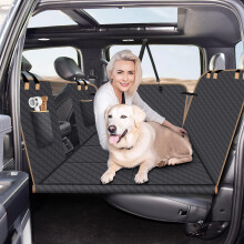 Dog Car Seat Cover for Back Seat, Truck Dog Seat Cover Back Seat, Black 8 Panels