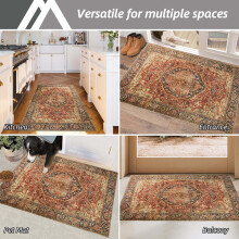 (60x110 cm- Large Bath Mat For Bathroom/Large Doormat, Majestic) Non-Slip Traditional Rugs Runner Carpet Floor Mat