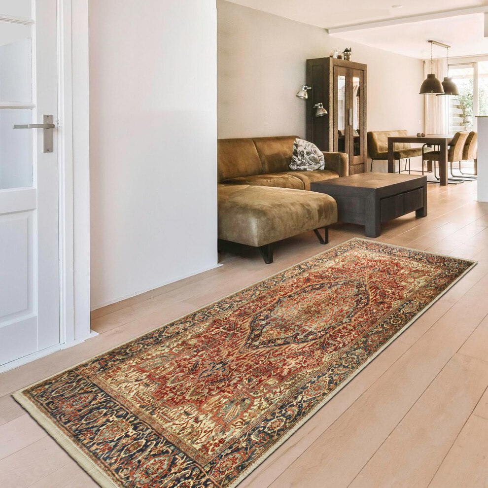 Imperial Rooms (80X150 Cm- Large Runner Rug Kitchen Hallway Corridor, Majestic) Non-Slip Traditional Rugs Runner Carpet Floor Mat Red