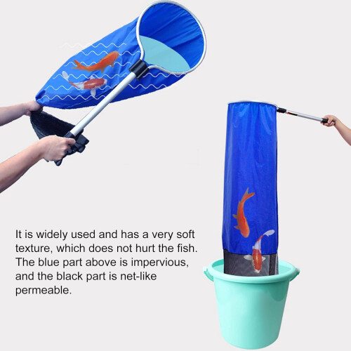 Aquarium Net, Soft Fish Transfer Net Long Koi Tansfer Mesh Basket with Extendable Handle, for Medium Large Fish(30CM) 2