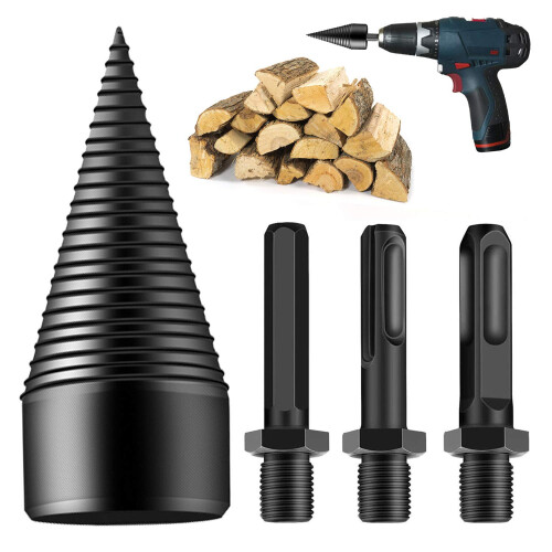 3pcs Firewood Log Splitter Drill Bit, Removable Wood Splitter Drill Bit, Drill Screw