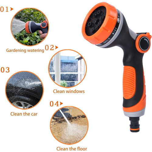Garden Hose Nozzle, with 10 Adjustable Watering Patterns, Multifunctional High Pressure 1
