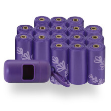 Sacchetti per escrementi di cane (240 sacchetti) di Best Pet Supplies - Plastica spessa, viola, 33 x 23 cm