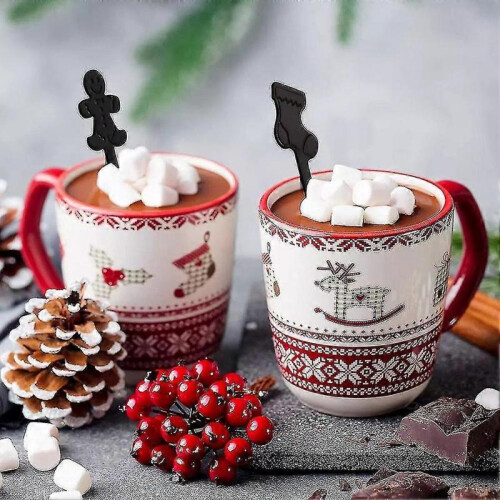 (Silver) Christmas Cutlery Spoon Fork Set Creative Cute Santa Snowman Fork Spoon Set For Home Party Table 2