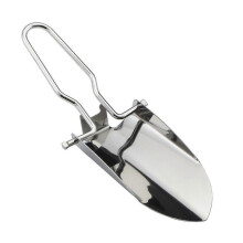 Mini Spade Outdoor Garden Stainless Steel Folding Trowel Portable Hand Rust-resistant Portable for Camping Exquisite Design(2pcs, Silver)