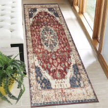 (60x220 cm- Runner Rug Indoor Outdoor, Whisper) Non-Slip Traditional Rugs Runner Carpet Floor Mat