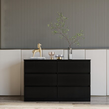 Malvern 6 Drawer Chest Black