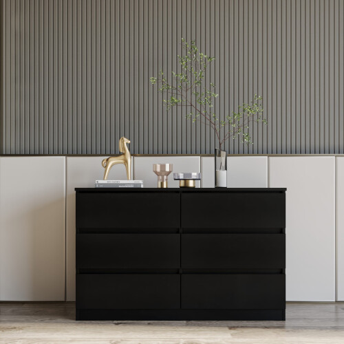 Seconique Malvern 6 Drawer Chest Black