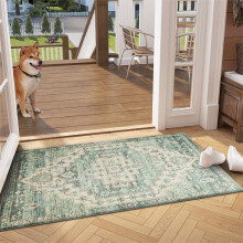 (60x110 cm- Large Bath Mat For Bathroom/Large Doormat, Ember) Non-Slip Traditional Rugs Runner Carpet Floor Mat