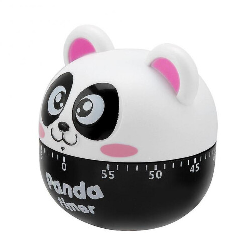 Cartoon Panda Kitchen Timer Pink Mechanical Wind-Up Cooking Timer Easy to Use Accurate Timing Durable ABS Material Compact Size Baking and Cooking Too 2