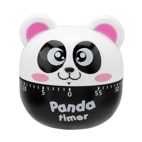 Cartoon Panda Kitchen Timer Pink Mechanical Wind-Up Cooking Timer Easy to Use Accurate Timing Durable ABS Material Compact Size Baking and Cooking Too