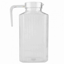 1800ml Durable Plastic Juice Pitcher Cold Water Bottle Striped Design Break-Resistant PC Material Lightweight Jug for Home Bars and Partie
