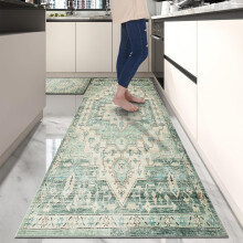 (80x150 cm- Large Runner Rug Kitchen Hallway Corridor, Ember) Non-Slip Traditional Rugs Runner Carpet Floor Mat