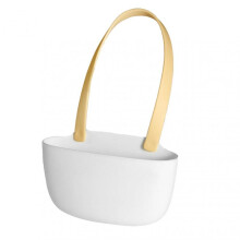 Kitchen Sink Draining Basket Hanging Storage Single Layer White and Yellow Durable Plastic Water-Resistant Organiser for Household Us