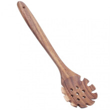 Teak Cooking Spoon Pasta Server Wooden Spoon Durable Natural Material Ergonomic Design Heat-Resistant Non-Stick Surface 32cm x 8c