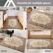 (60x110 cm- Large Bath Mat For Bathroom/Large Doormat, Timeless) Non-Slip Traditional Rugs Runner Carpet Floor Mat