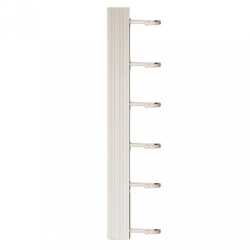 White Kitchen Wall Hook Rack Space Aluminium Durable 6-Hooks 30cm Easy No-Drill Installation Multifunctional Hanging Rail for Utensils and Tool 1