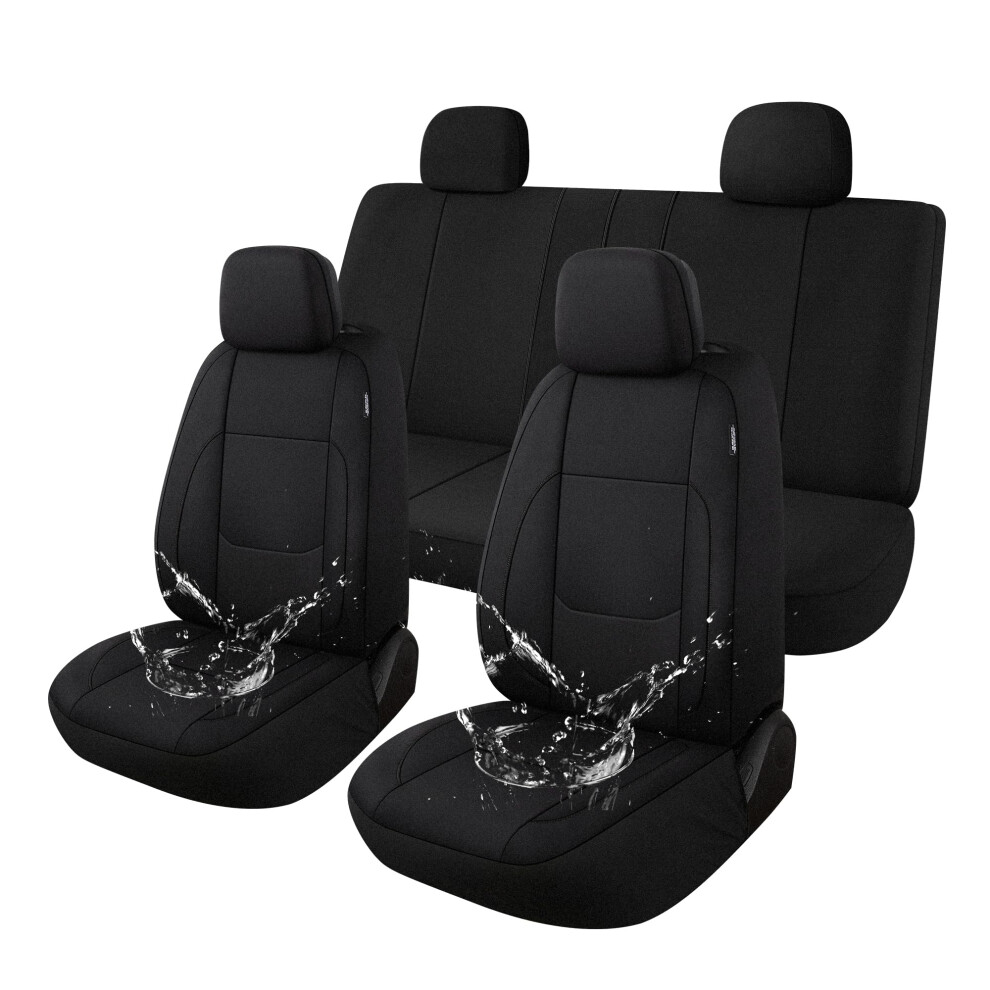Car Seat Covers Full Set, Neoprene Seat Covers For Cars, Universal Fit Interior Covers For Most Cars Sedan Van Truck Suv(Black) Black 943784979516