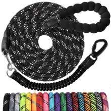 Long Dog Leash 20FT: Nylon Rope Leashes for Dogs Training with Reflective Threads
