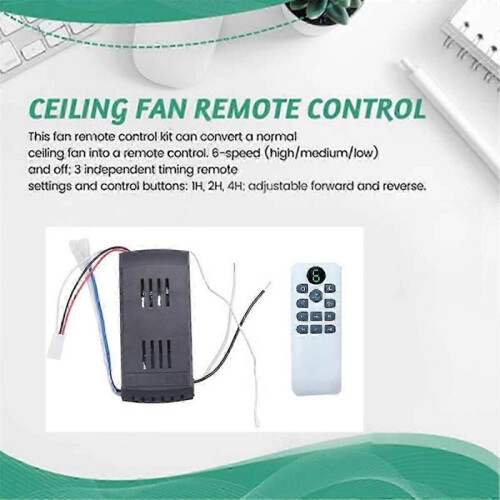 DC Ceiling Fan Remote Control Kit - 40W 6-Speed with Timer Function Replacement Remote 2