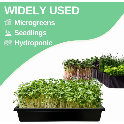 HeavyDuty Extra Thick Seed Starting Trays 5 Pack, Reusable Microgreens Growing Trays 2