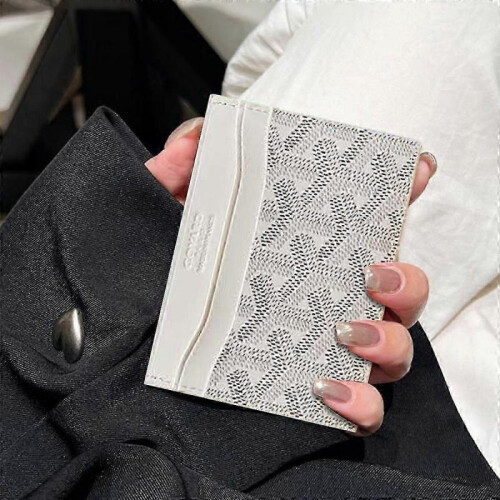 (white) Elegant Small Cowhide Card Holder - Stylish Fashion Wallet for Cards 1