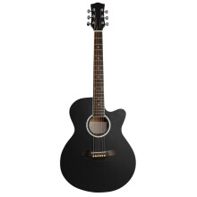 Full Size Acoustic Guitar 6 String Steel Black Matte Finish bright tone, slim neck and low action