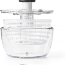 Large 6.22 Quart Clear Glass Salad Spinner with Grips - Perfect for Fresh Greens [PB]