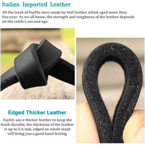 Leather Dog Leash  6ft Braided Comfortable for Large, Medium  Small Dogs 1