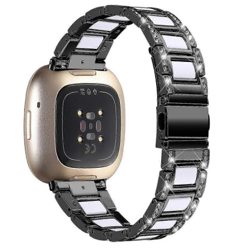 (Black/White, Multicolor) Fitbit Versa 4 Watch Band Replacement Straps - Compatible with Versa 4 Smartwatch