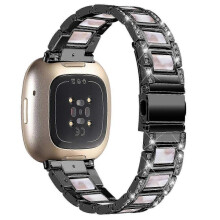 (Black/Pink Mix, Multicolor) Fitbit Versa 4 Watch Band Replacement Straps - Compatible with Versa 4 Smartwatch