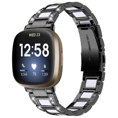 (Black/White, Multicolor) Fitbit Versa 4 Watch Band Replacement Straps - Compatible with Versa 4 Smartwatch 1
