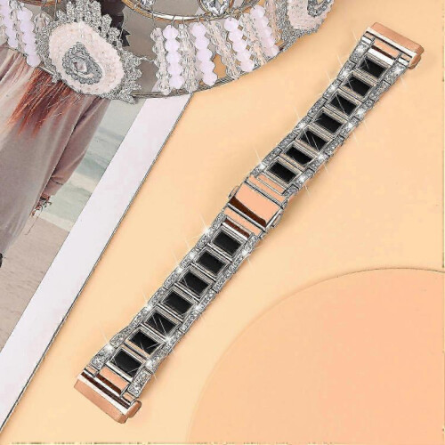 (Rose Gold/Black, Multicolor) Fitbit Versa 4 Watch Band Replacement Straps - Compatible with Versa 4 Smartwatch 2