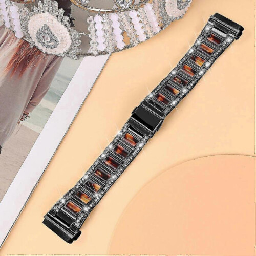 (Black/Tortoiseshell Color, Multicolor) Fitbit Versa 4 Watch Band Replacement Straps - Compatible with Versa 4 Smartwatch 2