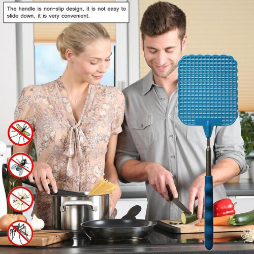 2Pcs Manual Extendable Fly Swatters with Durable Retractable Handle 2