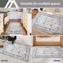 (60x110 cm- Large Bath Mat For Bathroom/Large Doormat, Serene) Non-Slip Traditional Rugs Runner Carpet Floor Mat