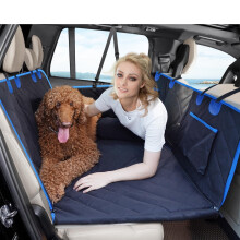 Back Seat Extender for Dogs,Hard Bottom Dog Car Seat Cover,AntiScratch Dog Hammock (Blue)