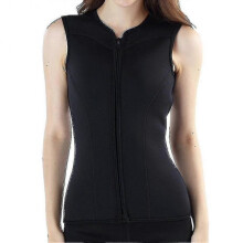 (L, Black) Front Zippered Neoprene Sleeveless Women's Diving Vest 3mm Thickness