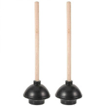 Professional Toilet Plunger for Clogged Drains - Heavy Duty Bathroom Sink & Pipe Unclogging Tool (2 Pack)