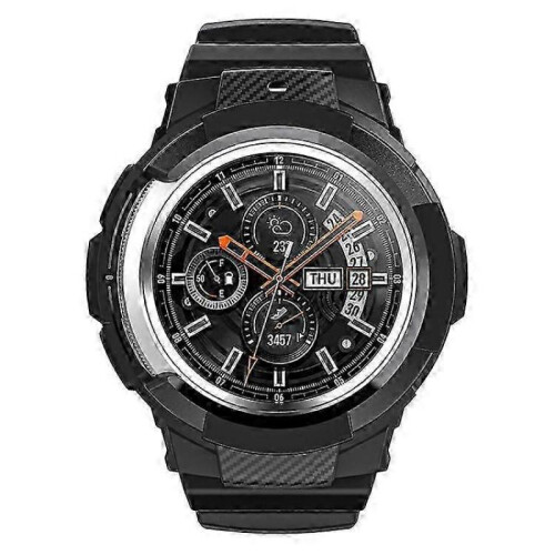 (Black) Galaxy Watch4 Classic 46mm TPU Band with Protective Case - Adjustable Strap for  Watch 4 1