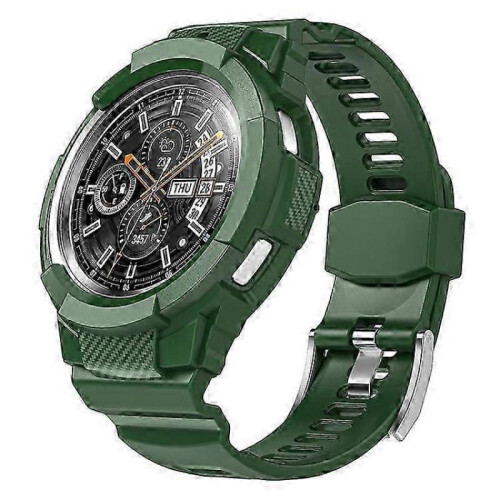 (Turquoise) Galaxy Watch4 Classic 46mm TPU Band with Protective Case - Adjustable Strap for  Watch 4