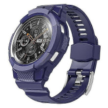(OceanBlue) Galaxy Watch4 Classic 46mm TPU Band with Protective Case - Adjustable Strap for Watch 4
