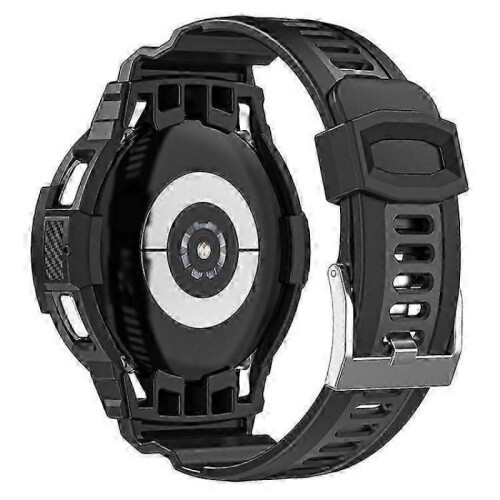 (Black) Galaxy Watch4 Classic 46mm TPU Band with Protective Case - Adjustable Strap for  Watch 4 2