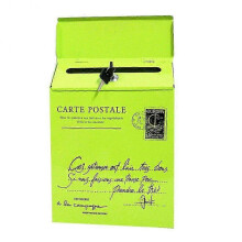 (Green) Retro Vintage Wall Mount Mailbox - Iron Locking Post Box for Home & Office - Postal Letter & Newspaper Box