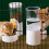Pet Hanging Automatic Feeders Drinking Bowls 40oz, Auto Gravity Pet Feeding Water Set 5
