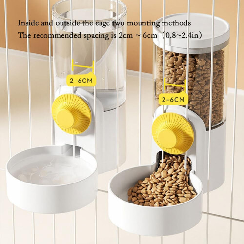 Pet Hanging Automatic Feeders Drinking Bowls 40oz, Auto Gravity Pet Feeding Water Set 1
